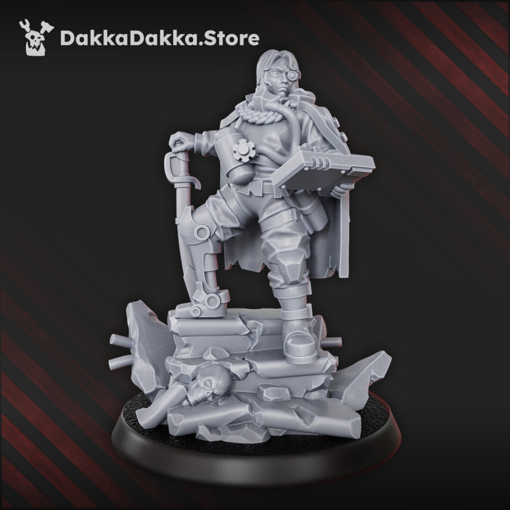 Imperial Army M. Barrett, proxy miniature, 28mm heroic scale unpainted resin, view 4