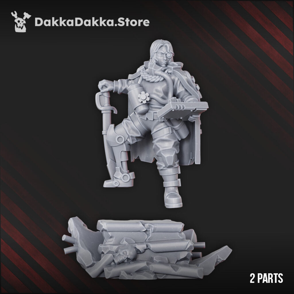 Imperial Army M. Barrett, proxy miniature, 28mm heroic scale unpainted resin, view 5