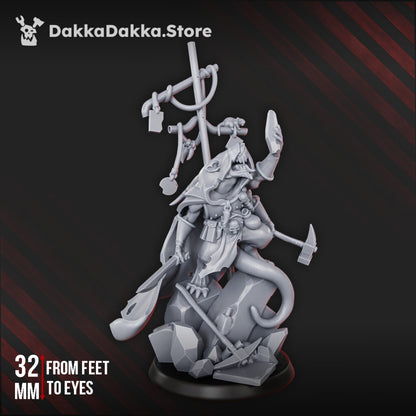 Imperial Army Shift Supervisor Three-Armed, proxy miniature, 28mm heroic scale unpainted resin