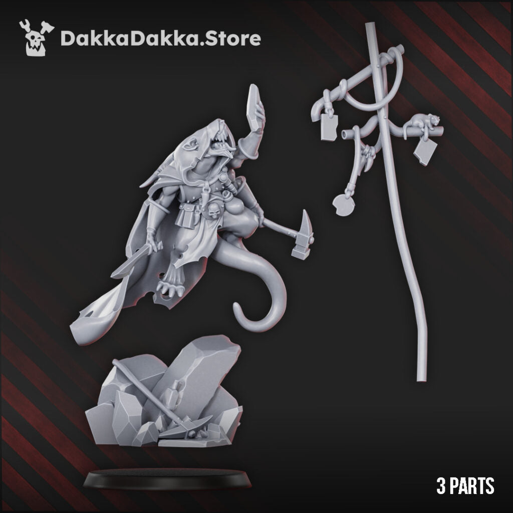 Imperial Army Shift Supervisor Three-Armed, proxy miniature, 28mm heroic scale unpainted resin, view 4