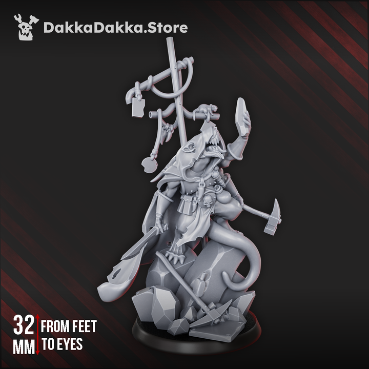 Imperial Army Shift Supervisor Three-Armed, proxy miniature, 28mm heroic scale unpainted resin, view 5