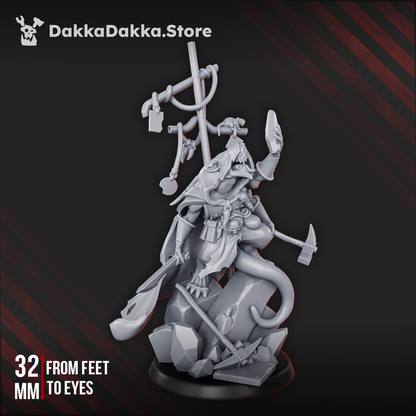 Imperial Army Shift Supervisor Three-Armed, proxy miniature, 28mm heroic scale unpainted resin, view 5