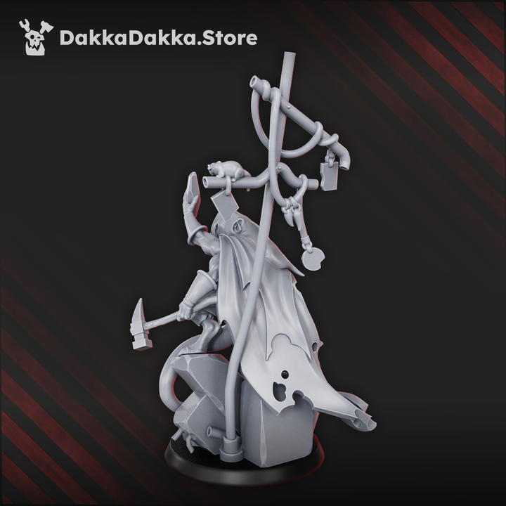 Imperial Army Shift Supervisor Three-Armed, proxy miniature, 28mm heroic scale unpainted resin, view 6