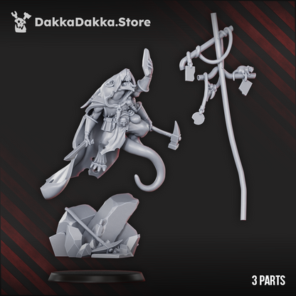 Imperial Army Shift Supervisor Three-Armed, proxy miniature, 28mm heroic scale unpainted resin, view 7