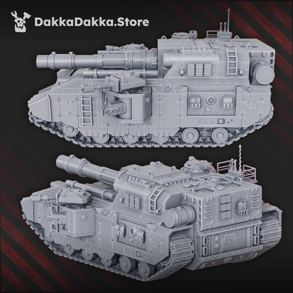 Imperial Army Superheavy Tank Barboudon B-5, proxy miniature, 28mm heroic scale unpainted resin, view 3