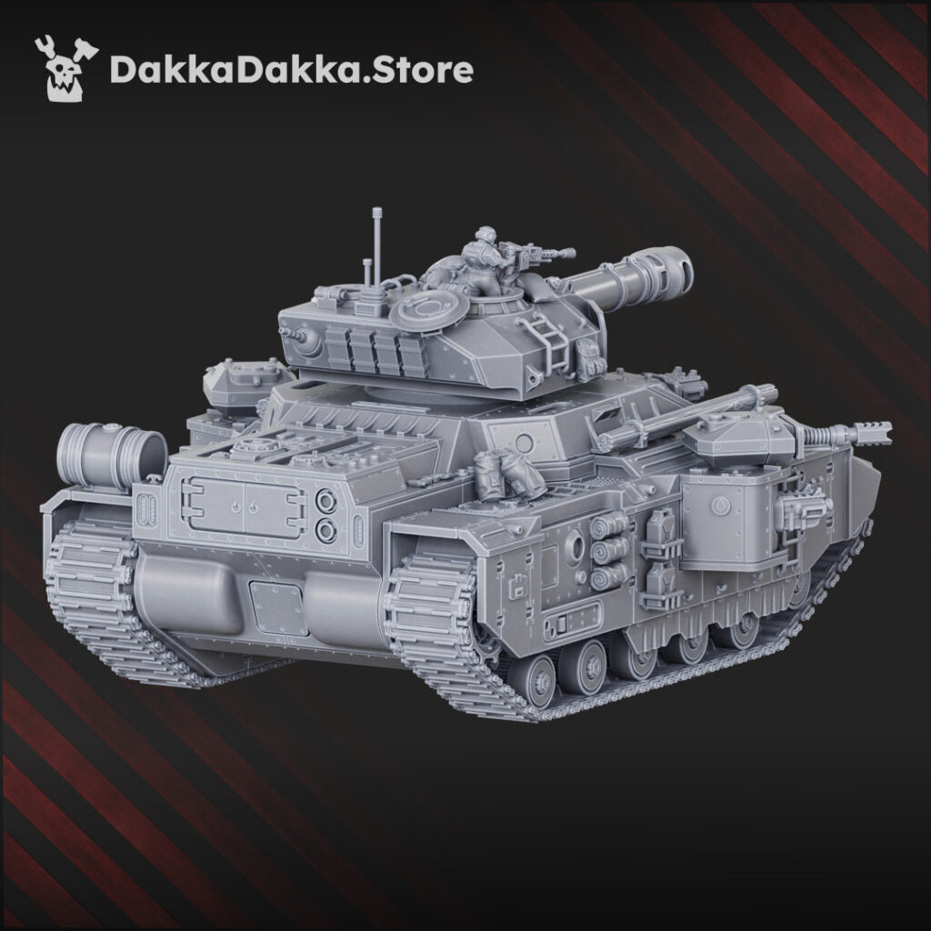 Imperial Army Superheavy Tank Smilodon S-9, proxy miniature, 28mm heroic scale unpainted resin, view 4