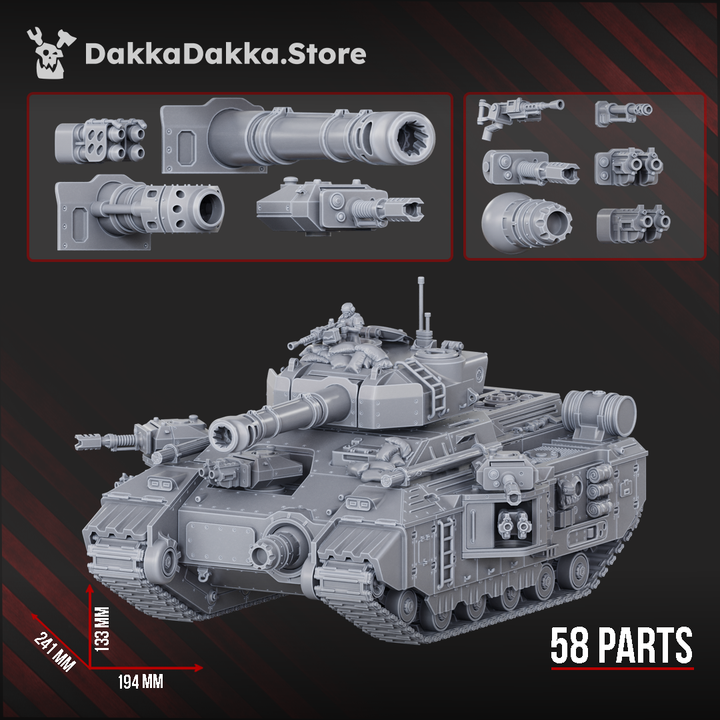 Imperial Army Superheavy Tank Smilodon S-9, proxy miniature, 28mm heroic scale unpainted resin, view 6