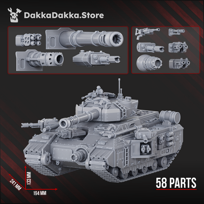 Imperial Army Superheavy Tank Smilodon S-9, proxy miniature, 28mm heroic scale unpainted resin, view 6