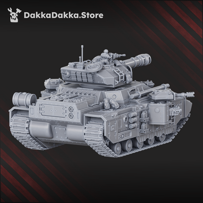 Imperial Army Superheavy Tank Smilodon S-9, proxy miniature, 28mm heroic scale unpainted resin, view 7