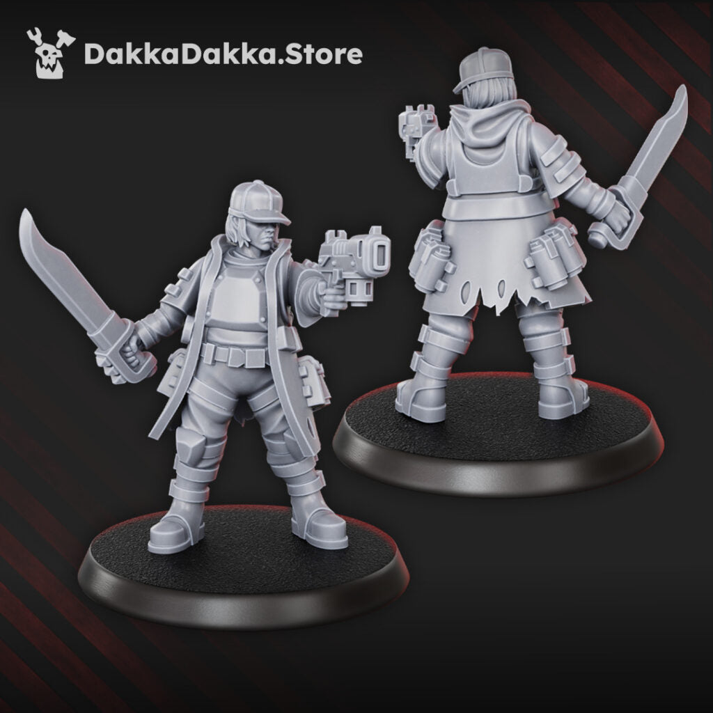 Imperial Army The Alcat Rats Masters Squad (5 Units), proxy miniature, 28mm heroic scale unpainted resin, view 6