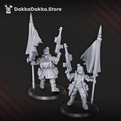 Imperial Army The Alcat Rats Masters Squad (5 Units), proxy miniature, 28mm heroic scale unpainted resin, view 7
