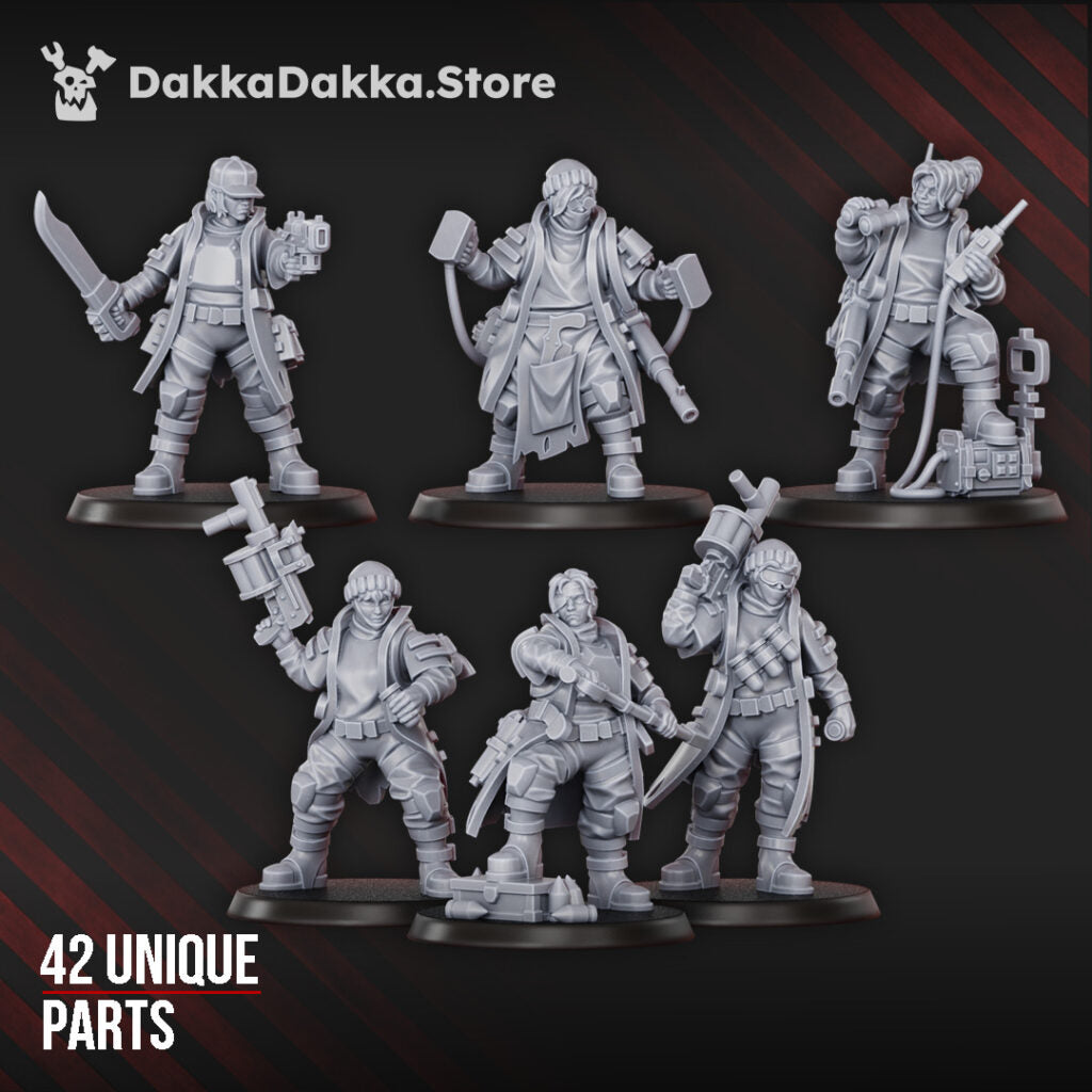 Imperial Army The Alcat Rats Masters Squad (Build Kit), proxy miniature, 28mm heroic scale unpainted resin, view 4
