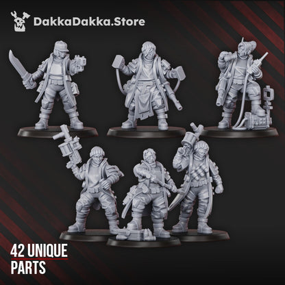 Imperial Army The Alcat Rats Masters Squad (Build Kit), proxy miniature, 28mm heroic scale unpainted resin, view 4