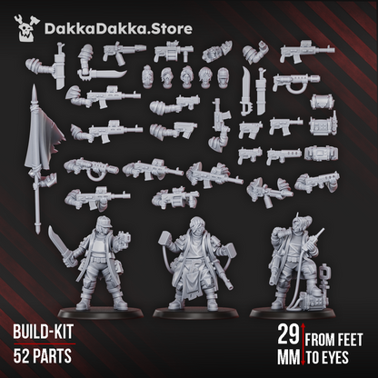 Imperial Army The Alcat Rats Masters Squad (Build Kit), proxy miniature, 28mm heroic scale unpainted resin, view 8