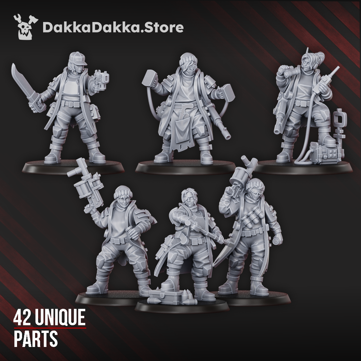 Imperial Army The Alcat Rats Masters Squad (Build Kit), proxy miniature, 28mm heroic scale unpainted resin, view 9