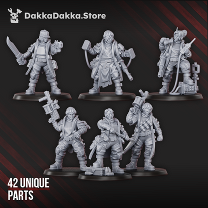 Imperial Army The Alcat Rats Masters Squad (Build Kit), proxy miniature, 28mm heroic scale unpainted resin, view 9