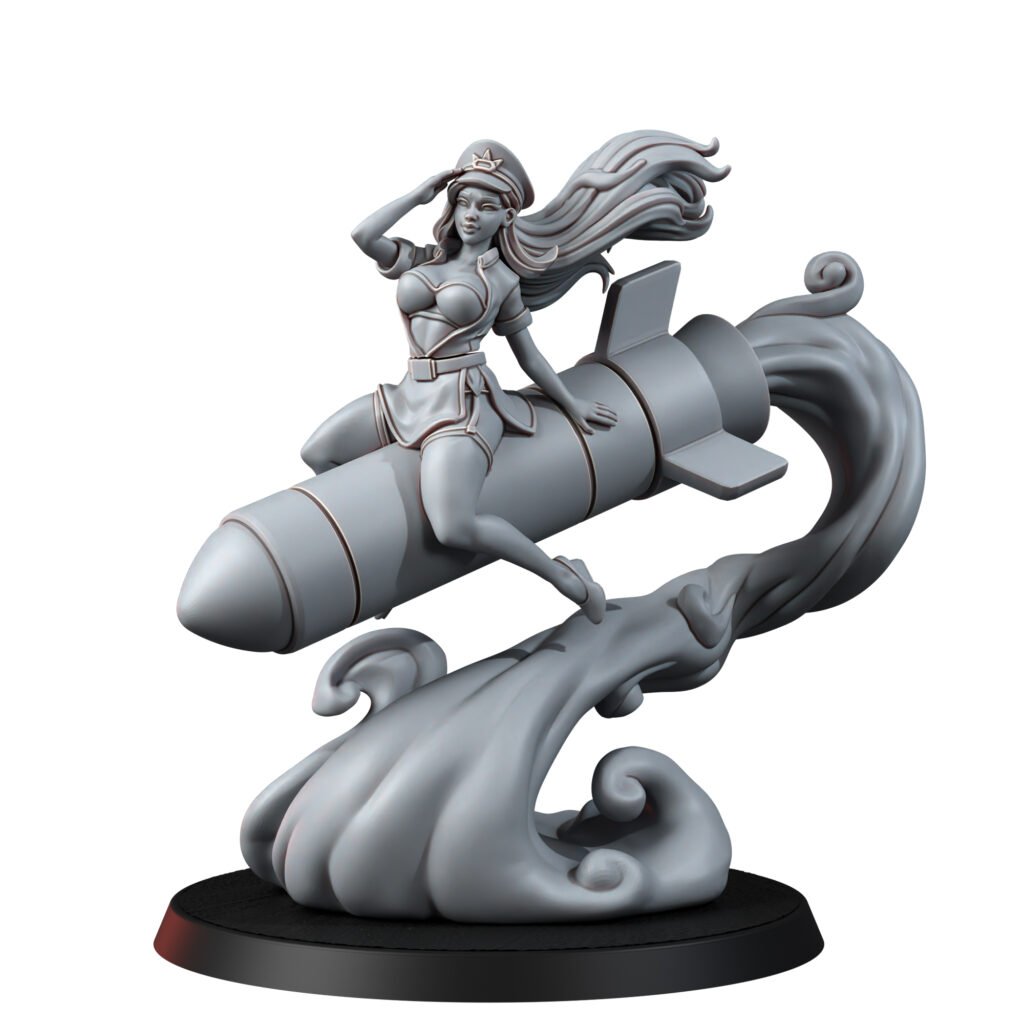 Imperial Army Freedom Guard Explosive Ladies (3 Units), proxy miniature, squad, 28mm heroic scale unpainted resin, view 4