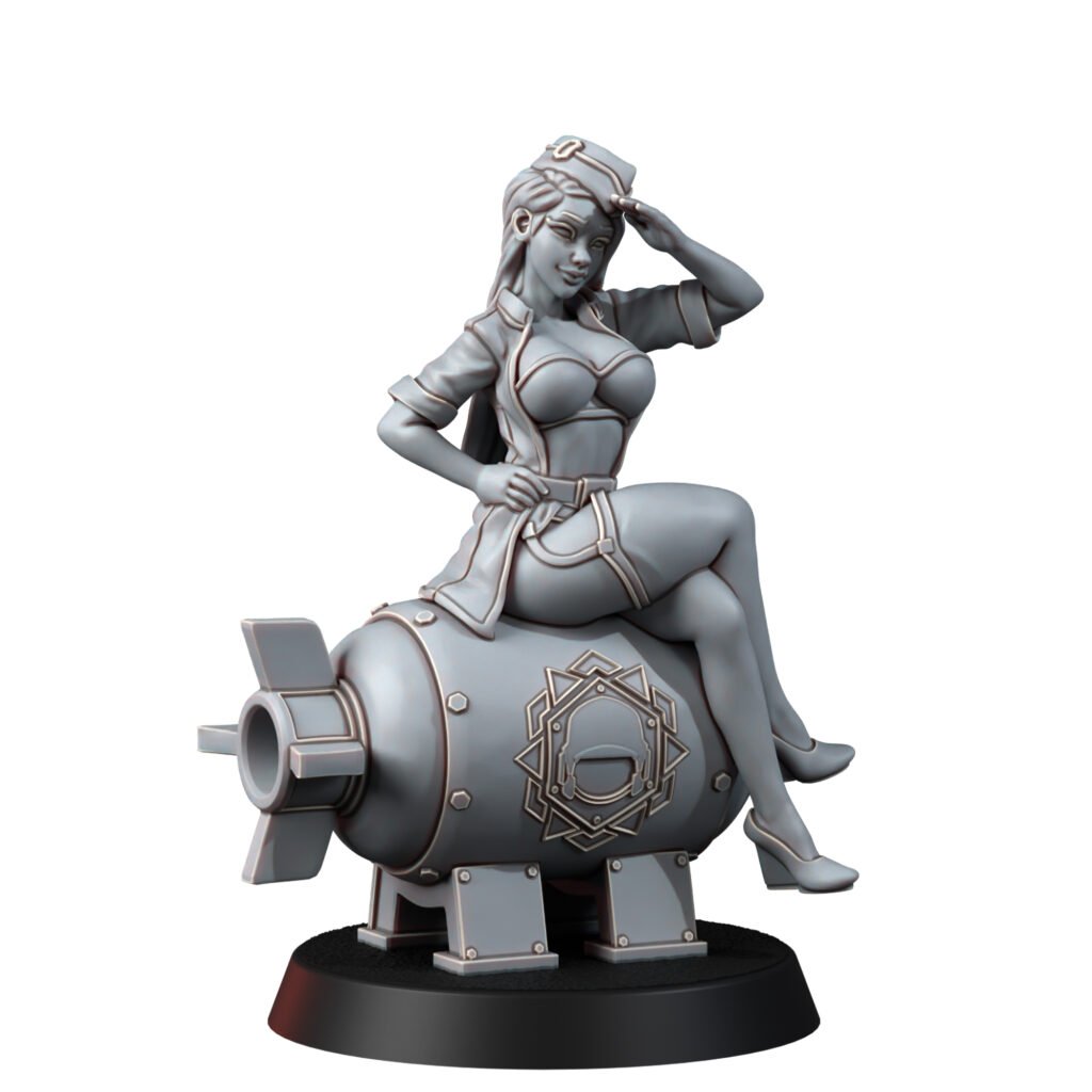 Imperial Army Freedom Guard Explosive Ladies (3 Units), proxy miniature, squad, 28mm heroic scale unpainted resin, view 6