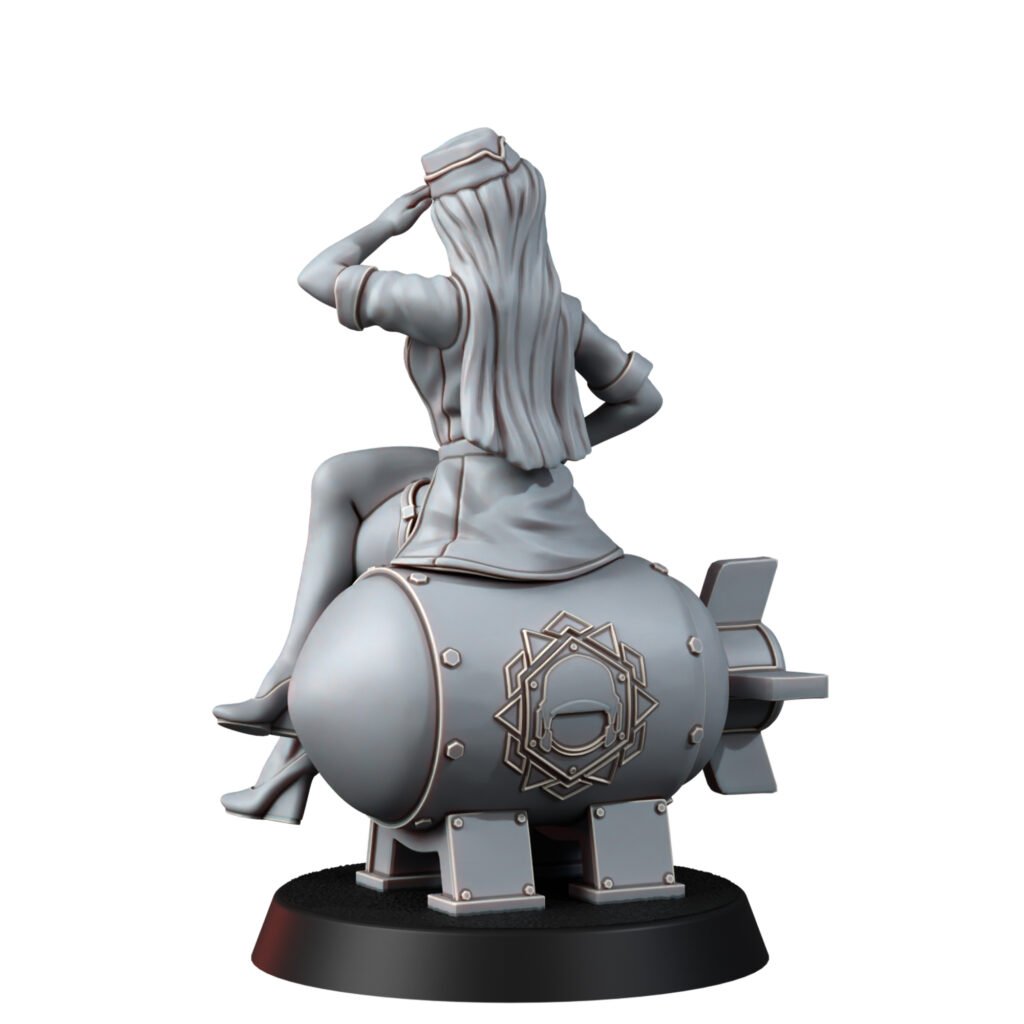 Imperial Army Freedom Guard Explosive Ladies (3 Units), proxy miniature, squad, 28mm heroic scale unpainted resin, view 7
