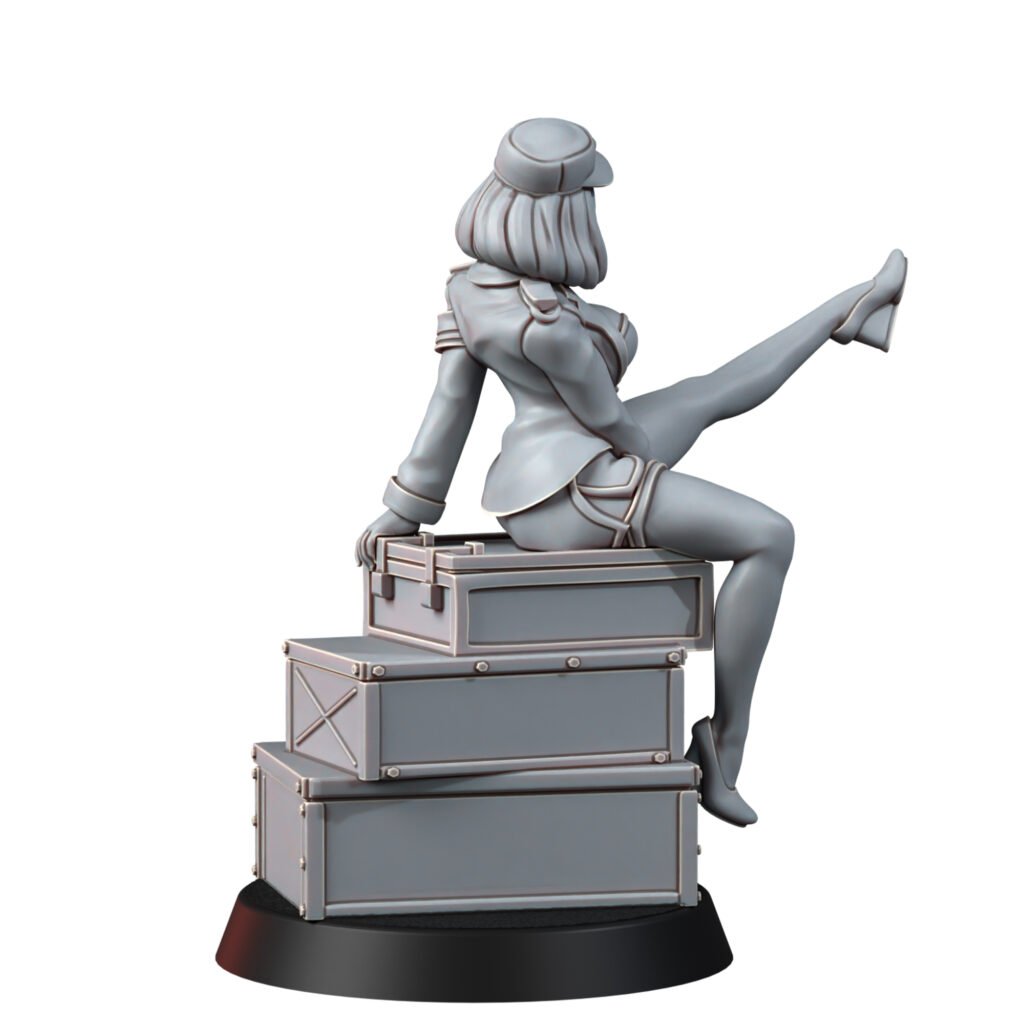 Imperial Army Freedom Guard Explosive Ladies (3 Units), proxy miniature, squad, 28mm heroic scale unpainted resin, view 9