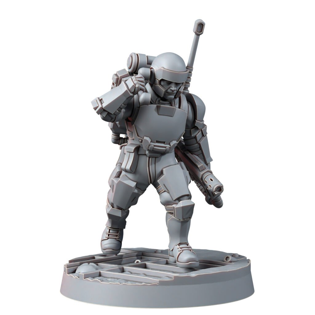 Imperial Army Freedom Guard Grenadier Troops (10 Units), proxy miniature, squad, 28mm heroic scale unpainted resin, view 4