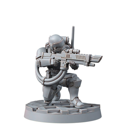 Imperial Army Freedom Guard Grenadier Troops (10 Units), proxy miniature, squad, 28mm heroic scale unpainted resin, view 8