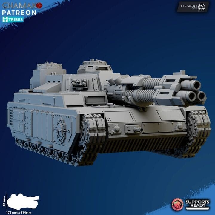 Imperial Army Freedom Guard Sabretooth Tank, proxy miniature, 28mm heroic scale unpainted resin, view 3