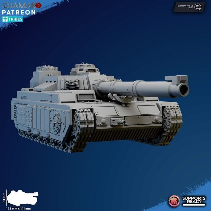 Imperial Army Freedom Guard Sabretooth Tank, proxy miniature, 28mm heroic scale unpainted resin, view 4