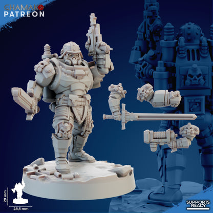 Imperial Army Iron Korps Krieger Squad (10 Units), proxy miniature, 28mm heroic scale unpainted resin, view 5