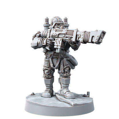 Imperial Army Iron Korps Krieger Squad (10 Units), proxy miniature, 28mm heroic scale unpainted resin, view 6