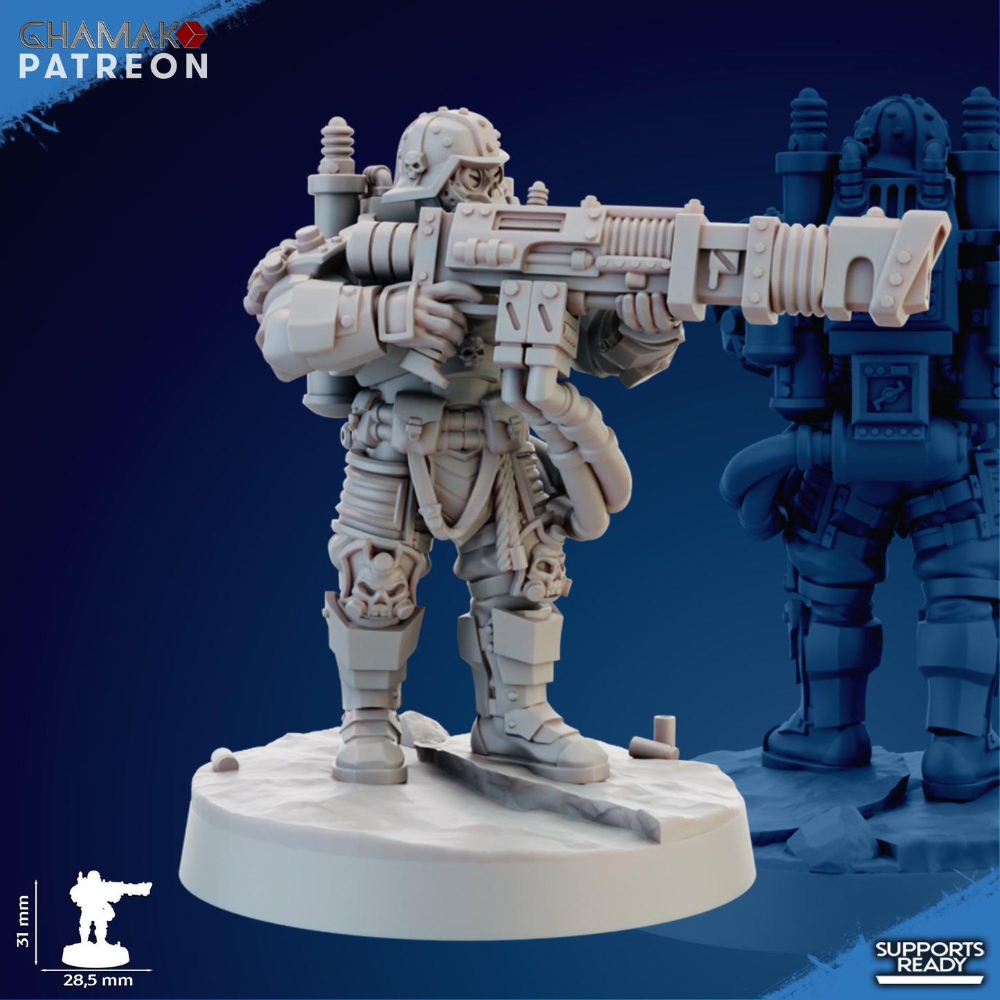 Imperial Army Iron Korps Krieger Squad (10 Units), proxy miniature, 28mm heroic scale unpainted resin, view 7