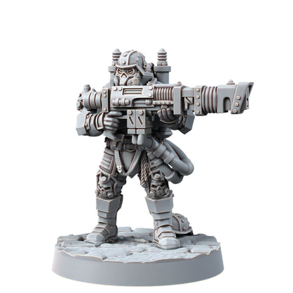 Imperial Army Iron Korps Krieger Squad (10 Units), proxy miniature, 28mm heroic scale unpainted resin, view 8