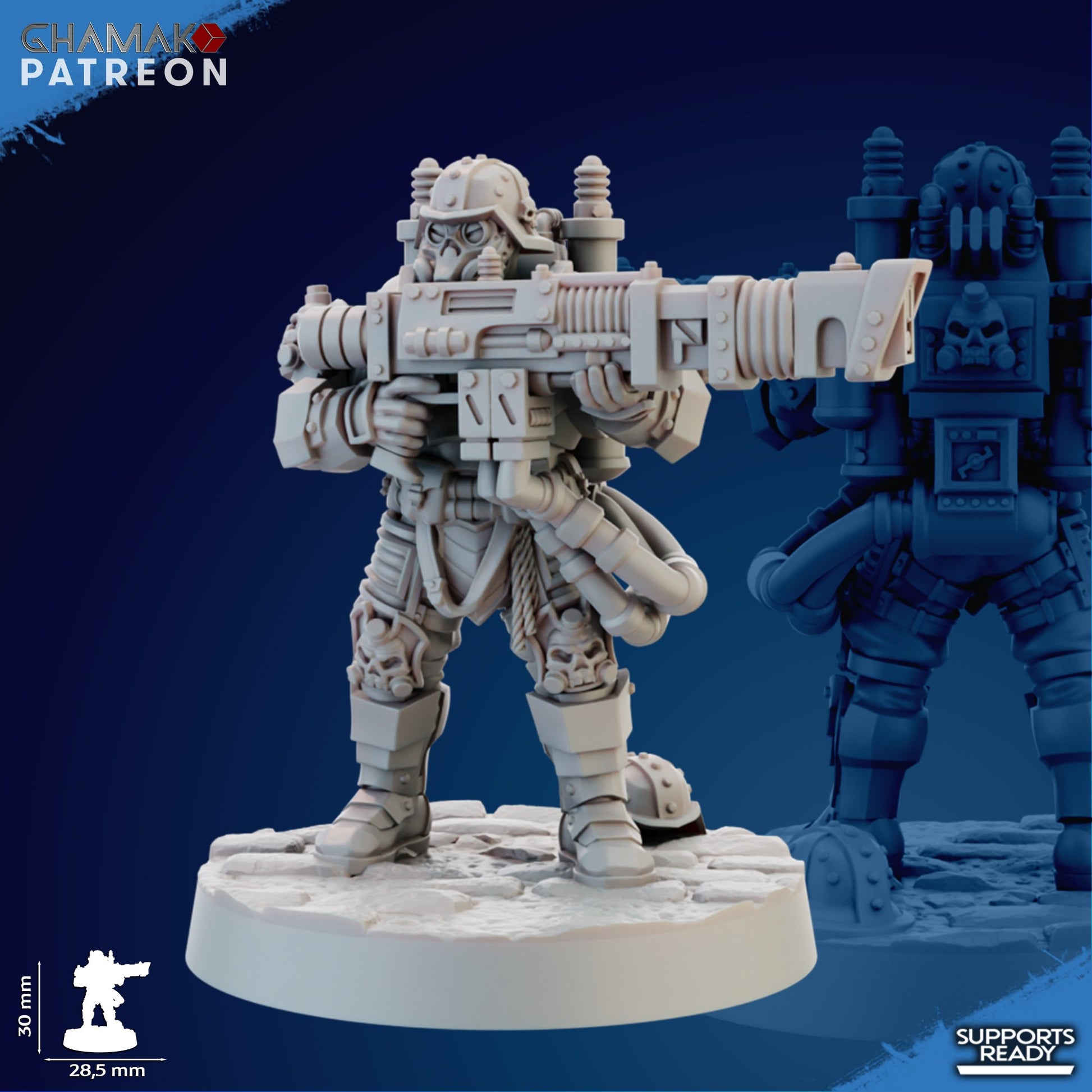 Imperial Army Iron Korps Krieger Squad (10 Units), proxy miniature, 28mm heroic scale unpainted resin, view 9