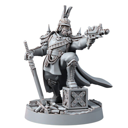Imperial Army Iron Korps Officer, proxy miniature, 28mm heroic scale unpainted resin