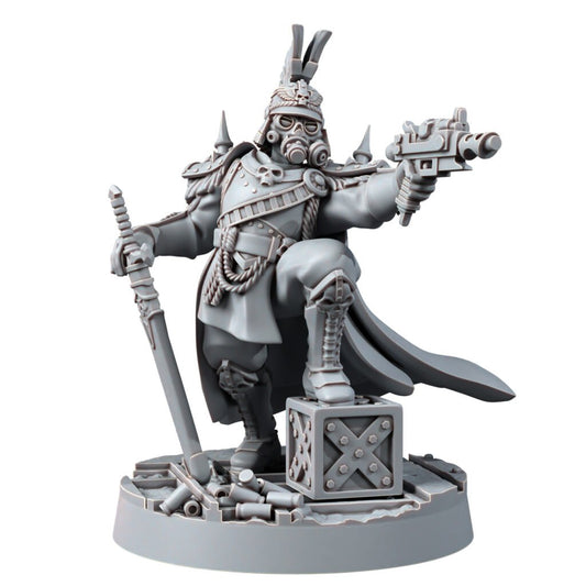 Imperial Army Iron Korps Officer, proxy miniature, 28mm heroic scale unpainted resin, view 2
