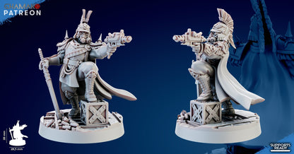 Imperial Army Iron Korps Officer, proxy miniature, 28mm heroic scale unpainted resin, view 3