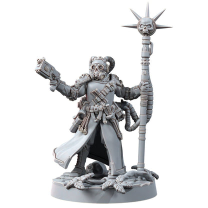 Imperial Army Iron Korps Psyker V1, proxy miniature, character, 28mm heroic scale unpainted resin