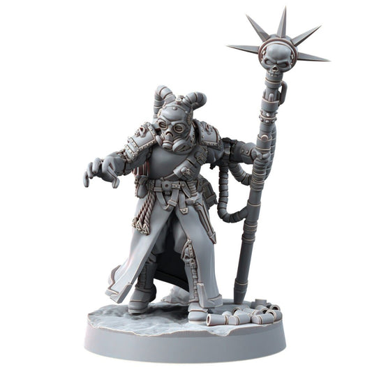 Imperial Army Iron Korps Psyker V2, proxy miniature, character, 28mm heroic scale unpainted resin, view 2