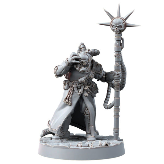 Imperial Army Iron Korps Psyker V3, proxy miniature, character, 28mm heroic scale unpainted resin, view 2