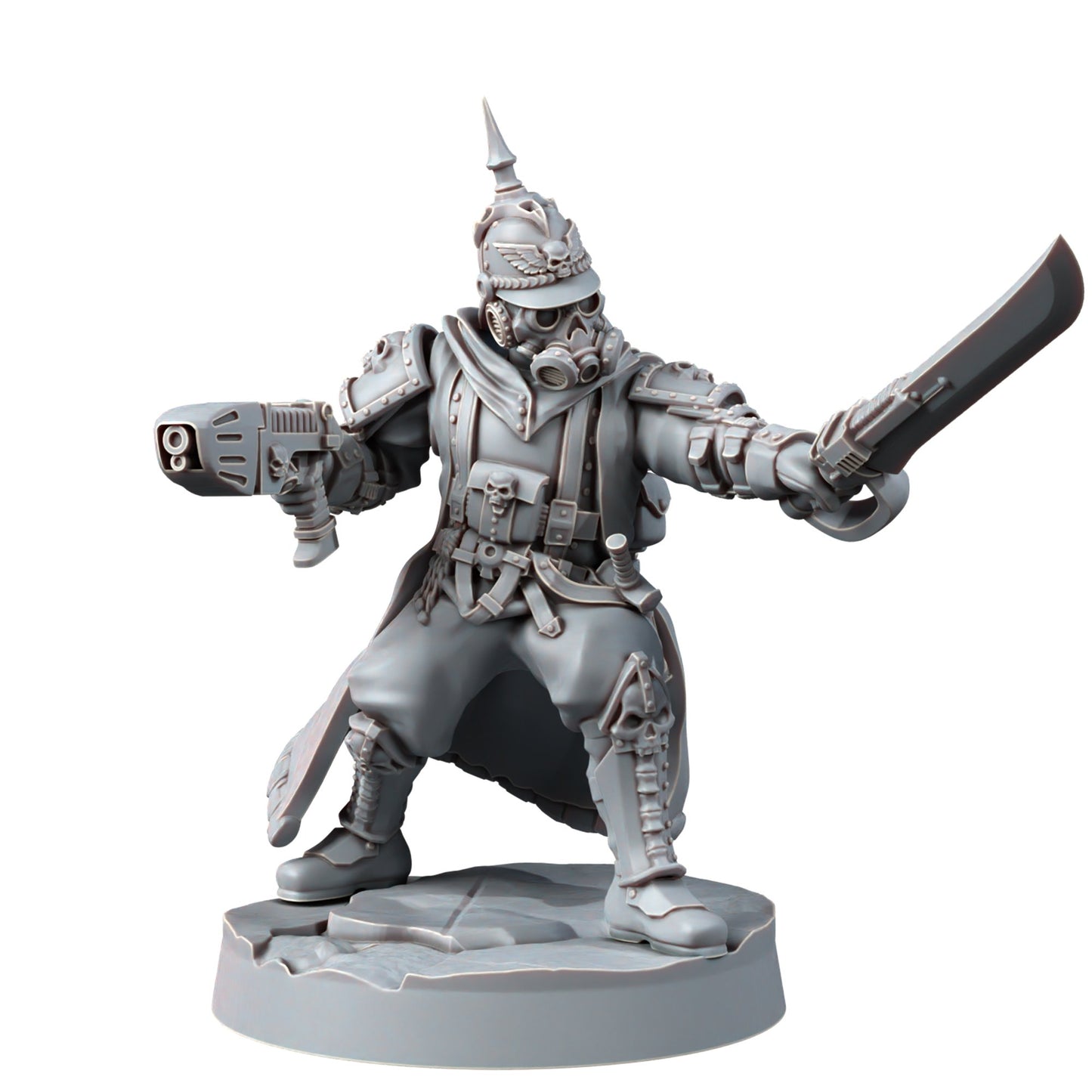 Imperial Army Iron Korps Troopers Squad (12 Units), proxy miniature, 28mm heroic scale unpainted resin, view 4