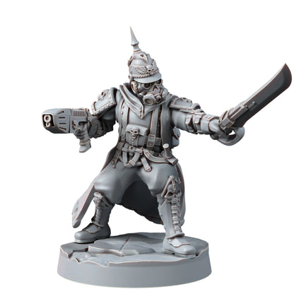 Imperial Army Iron Korps Troopers Squad (12 Units), proxy miniature, 28mm heroic scale unpainted resin, view 4