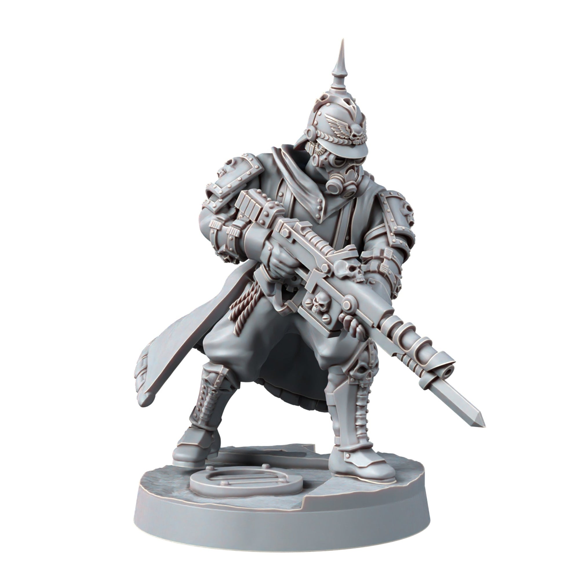 Imperial Army Iron Korps Troopers Squad (12 Units), proxy miniature, 28mm heroic scale unpainted resin, view 6