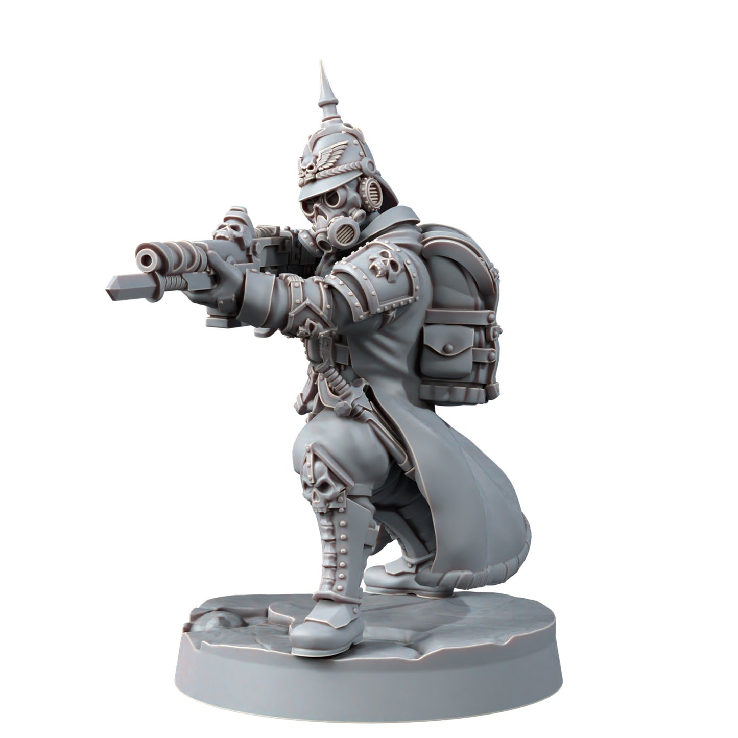 Imperial Army Iron Korps Troopers Squad (12 Units), proxy miniature, 28mm heroic scale unpainted resin, view 7