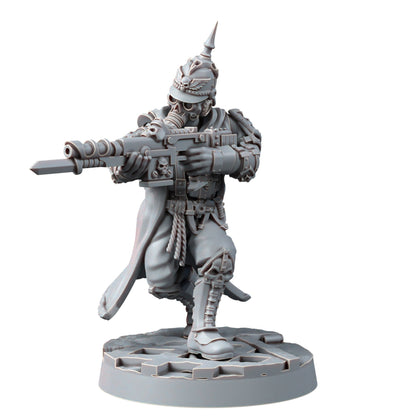 Imperial Army Iron Korps Troopers Squad (12 Units), proxy miniature, 28mm heroic scale unpainted resin, view 9