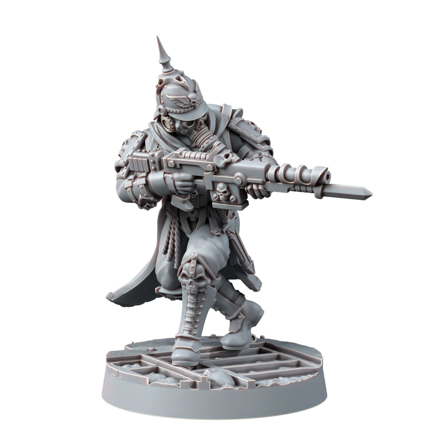 Imperial Army Iron Korps Troopers Squad (12 Units), proxy miniature, 28mm heroic scale unpainted resin, view 10