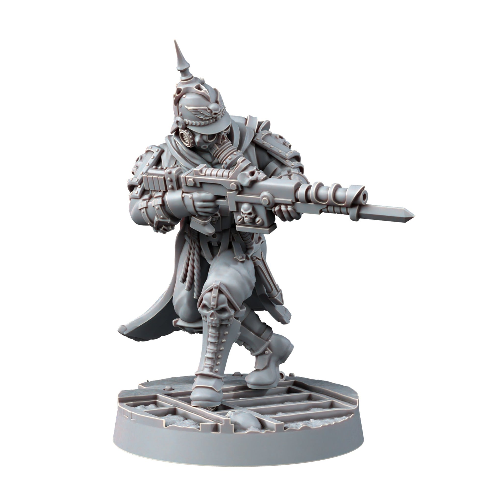 Imperial Army Iron Korps Troopers Squad (12 Units), proxy miniature, 28mm heroic scale unpainted resin, view 10