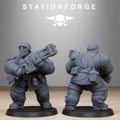 Imperial Army Free Guard Armored Mutants, proxy miniature, infantry, 28mm heroic scale unpainted resin, view 6