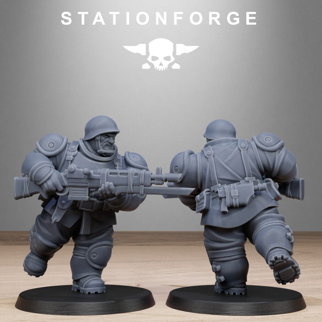 Imperial Army Free Guard Armored Mutants, proxy miniature, infantry, 28mm heroic scale unpainted resin, view 8