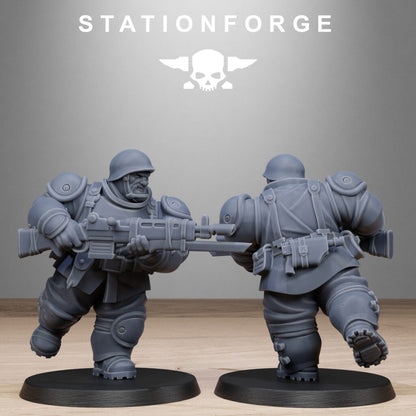 Imperial Army Free Guard Armored Mutants, proxy miniature, infantry, 28mm heroic scale unpainted resin, view 8