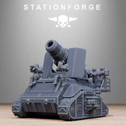 Imperial Army Free Guard Artillery Mini Tank, proxy miniature, 28mm heroic scale unpainted resin, view 2